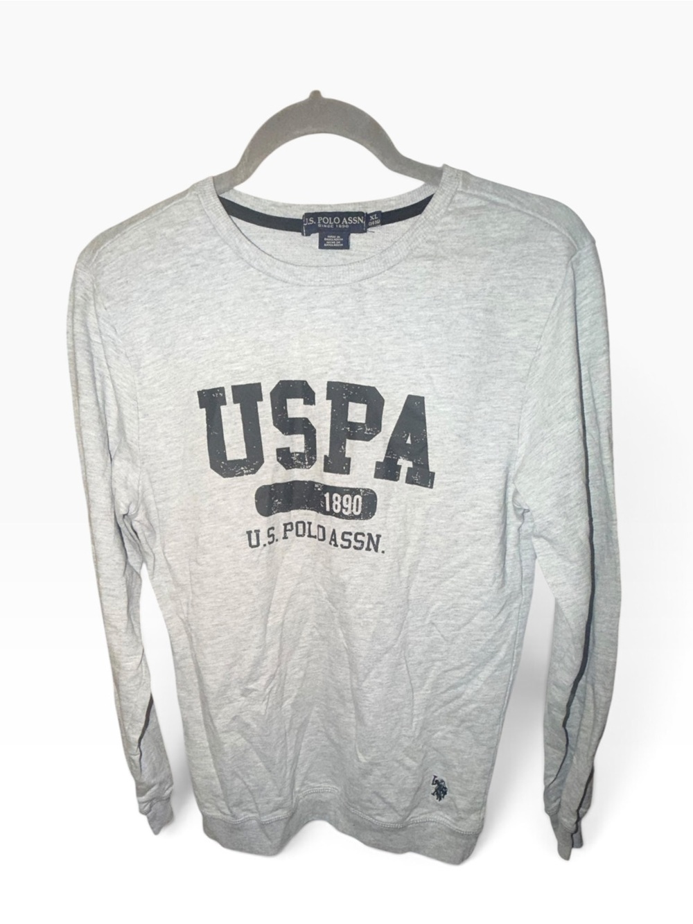 U.S. Polo Assn. Light Gray Long-Sleeve USPA Graphic Tee